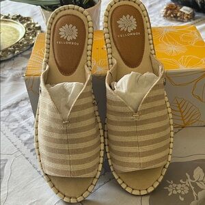 Yellow Box Cream and White Striped Sandals